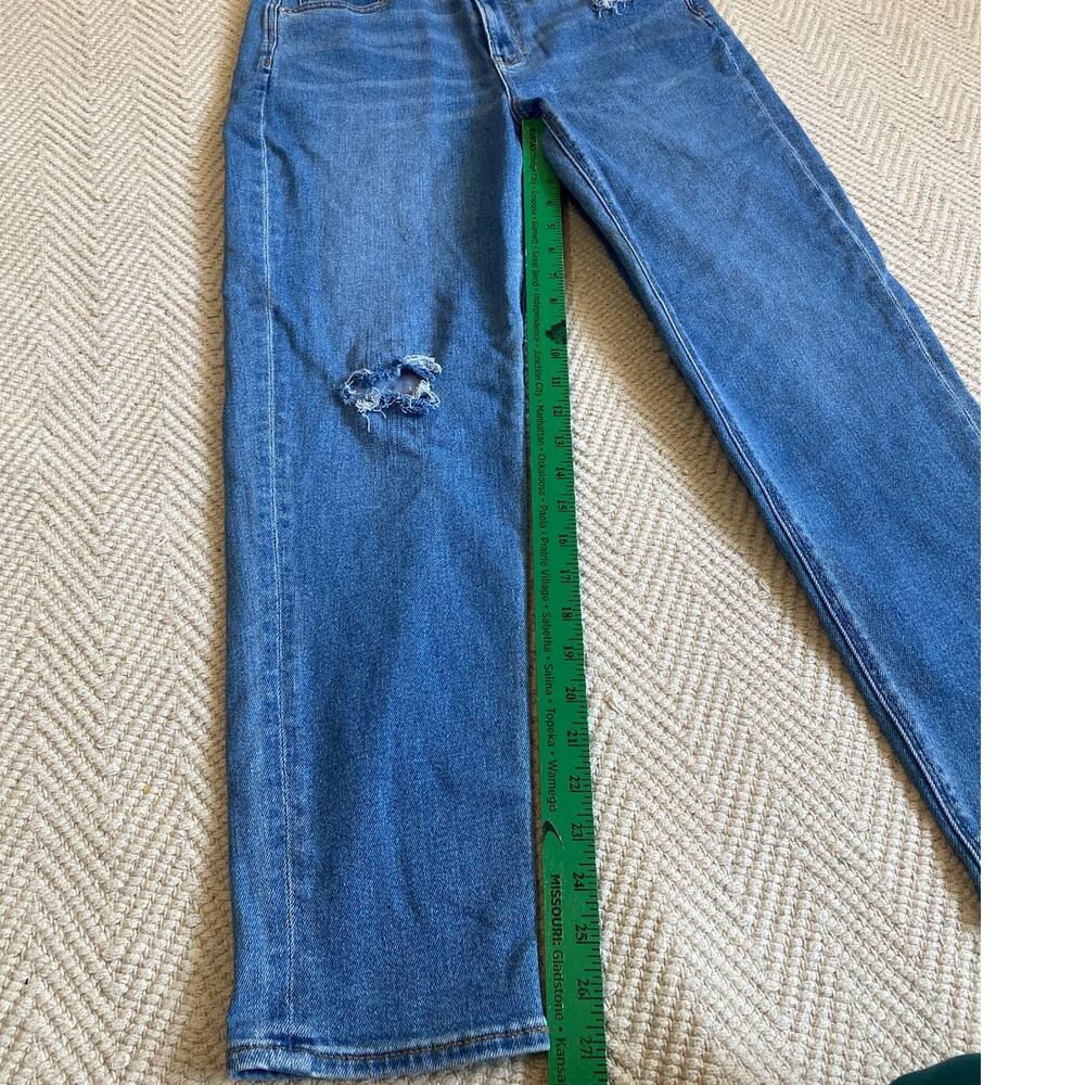 American Eagle Stretch MOM Jean Size Women 8 Standard Indigo blue tapered - Picture 3 of 10